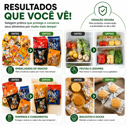 Mini Seladora Portátil para Sacos Plásticos – Conservação e Vedação de Alimentos