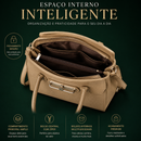 Bolsa Feminina Premium em Couro Sintético | Modelo Platina, Bolsa de Mão e Transversal com Design Elegante